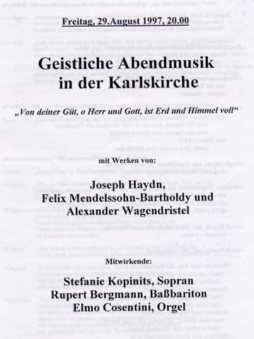 Programm 1997 Wien - Karlskirche