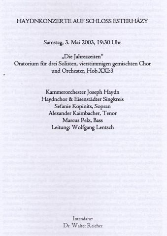 Programm 2003 Eisenstadt