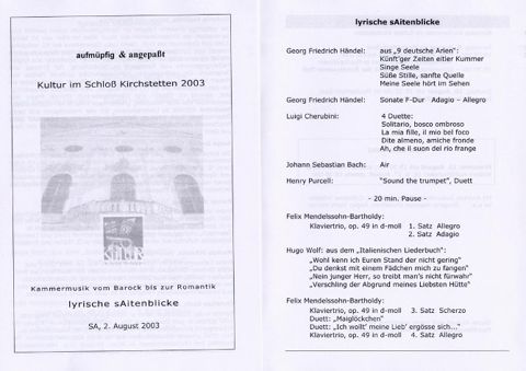 Programm 2003 Kirchstetten