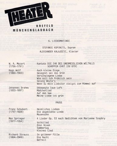 Programm Krefeld